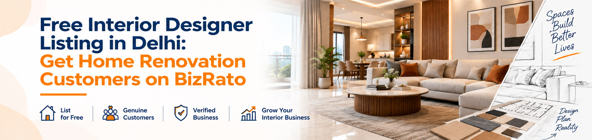 Free Interior Designer Listing in Delhi: Get Home Renovation Customers on BizRato