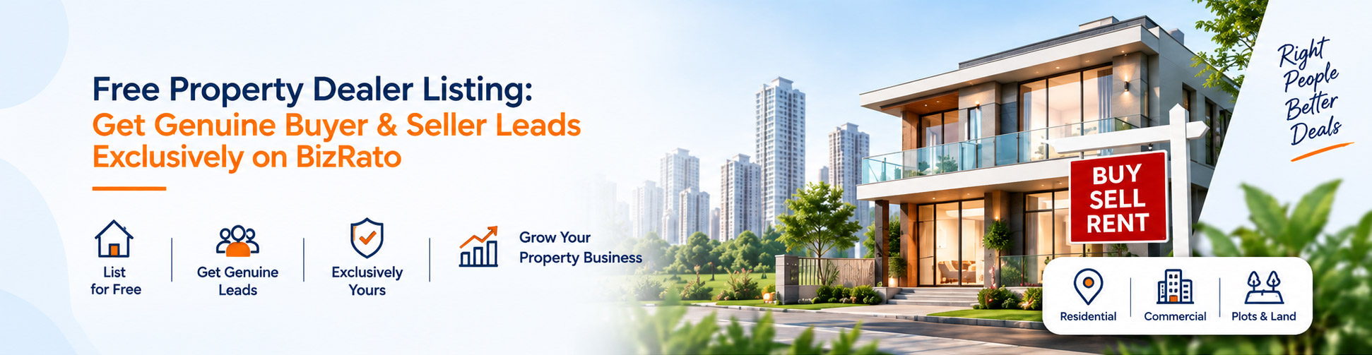 Free Property Dealer Listing in Delhi: Get Genuine Buyer & Seller Leads Exclusively on BizRato