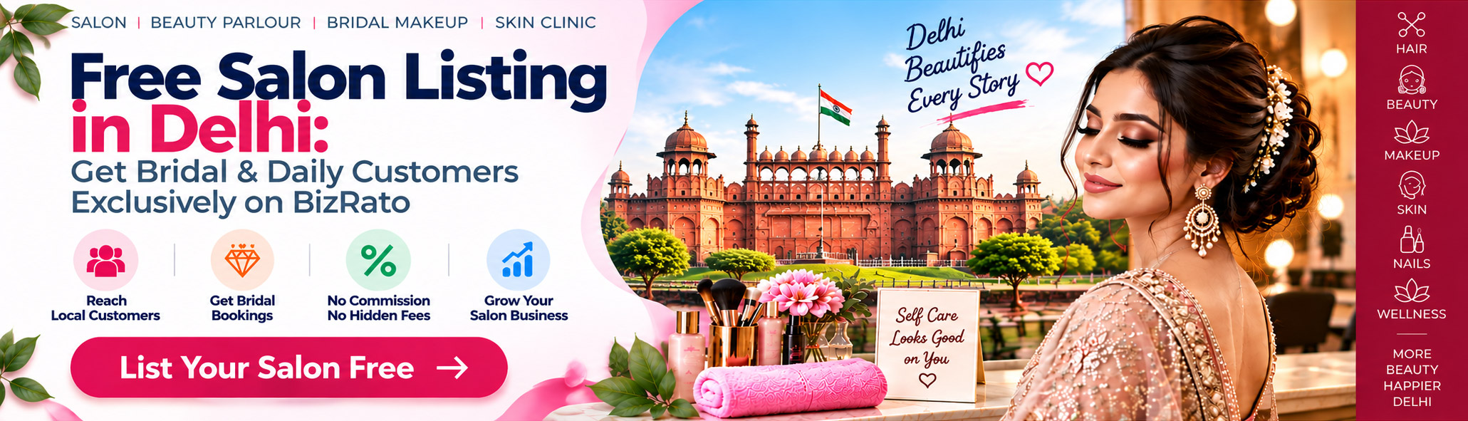 Free Salon Listing in Delhi: Get Bridal & Daily Customers Exclusively on BizRato